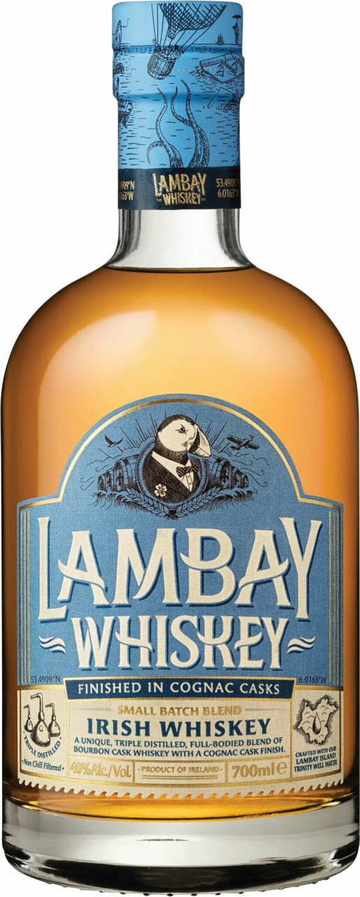Lambay Small Batch Blend Irish Whiskey cognac-cask finished