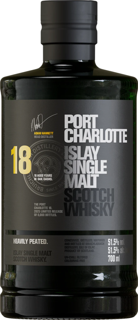 Bruichladdich Distillery Port Charlotte 18 Year Old Islay Single Malt Scotch Whisky