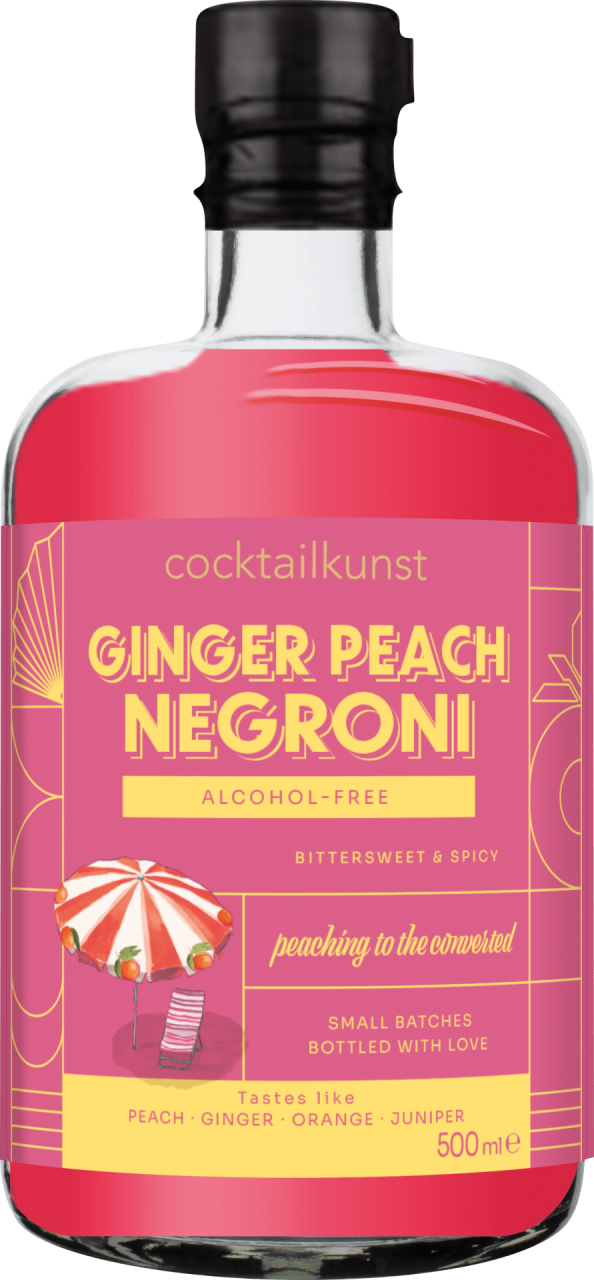 Cocktailkunst Ginger Peach Negroni alkoholfrei