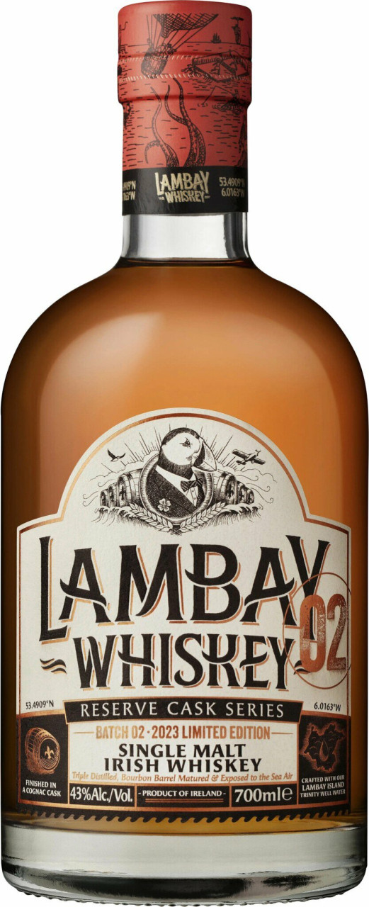 Lambay Single Malt Batch 02 Reserve Cask Series Bourbon cask matured